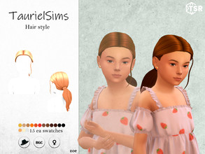 Sims 4 — Zoe-Hairstyle by taurielsims — All lods Hat compatible 15 ea swatches BGC
