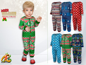 Sims 4 — Toddler Boy Christmas Collection 225 by RobertaPLobo — :: Toddler Christmas Collection 225 - pajama jumpsuit -