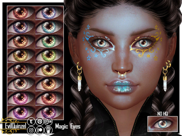 Sims 4 — Magic Eyes by EvilQuinzel — Magical eyes in 16 swatches! - Facepaint category; - Female and male; - Teen + ; -