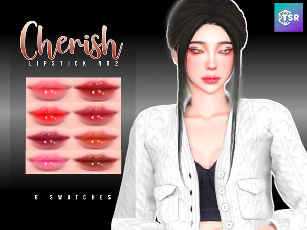 Sims 4 —  Cherish Lipstick N2 by Learxfl — - 8 swatches - Base Game Compatible - HQ Compatible - Female & Male -