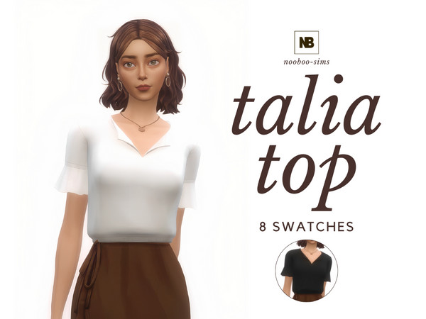 Sims 4 — Talia Top | NOBOO SIMS by nooboo_sims — - all lods - 8 swatches - custom thumbnails - base game compatible