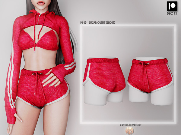 Sims 4 —  [PATREON]  (Early Access) SUGAR OUTFIT (SHORT) P149 by busra-tr — 10 colors Adult-Elder-Teen-Young Adult For