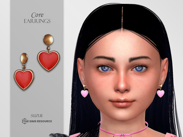 Sims 4 — Core Errings (Child) by Suzue — -New Mesh (Suzue) -8 Swatches -For Female -HQ Compatible