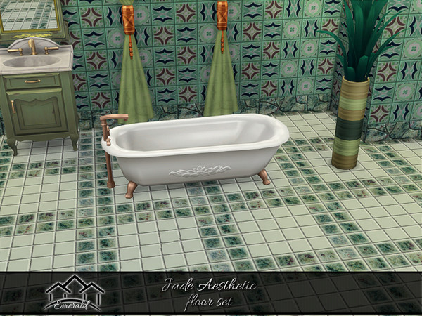 Sims 4 — JadeAstheticFloors_1 by Emerald — Jade is a semi-precious ornamental gemstone.
