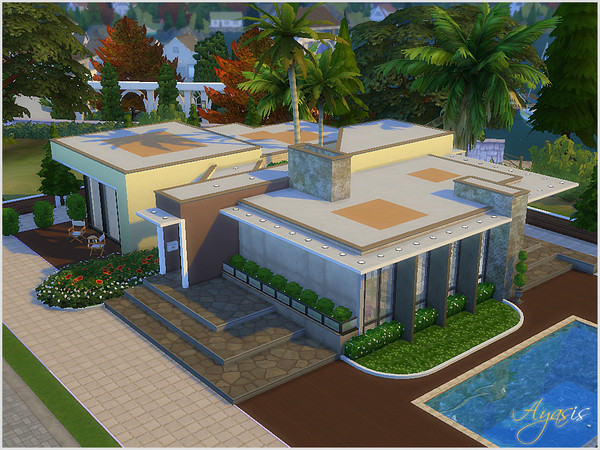 Sims 4 — Trace by ayasis — Modern and stylish. Your sims can be happy in this house. Good games ,