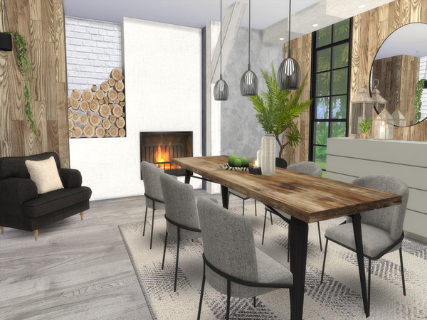 Sims 4 — Nerea Diningroom by Suzz86 — Nerea is a fully furnished and decorated diningroom. Size: 6x7 Value: $ 7,400 Short