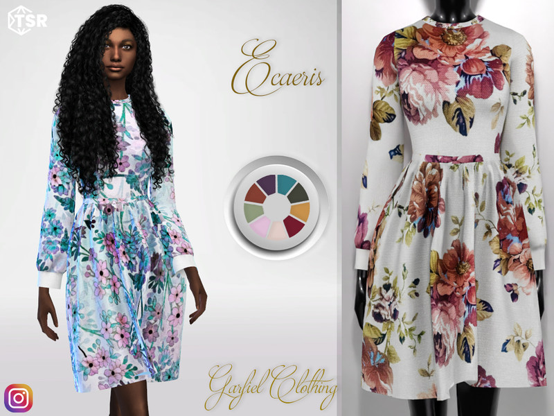Sims 4 The Sims Resource | Ecaeris - Vintage dress by TSR Creator