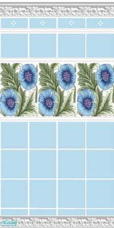 Sims 2 — Blue rose by devilishdawn — tiled wall