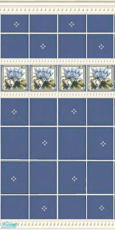 Sims 2 — Blue peony by devilishdawn — tiled wall