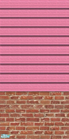 Sims 2 — Cheap it Simple II - Pink Ladies by TSR Archive — Siding with a brick bottom. Matches with the "Cheap it