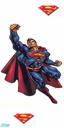 Sims 2 — Superman wall 1 by gonein60 — just a wall.