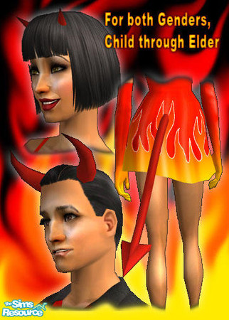 Sims 2 — Devil Girls! - Horns & Tail by Shannanigan — Texture file for my Horns & Tail Accessory mesh. Does not