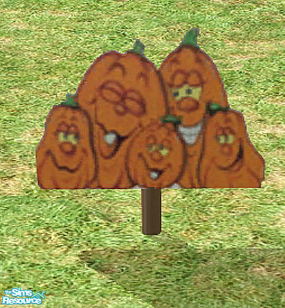 Sims 2 — Halloween Yard Signs - Pumpkins by munchkin_brat — Decorate your sims yard with these signs for the Holiday.