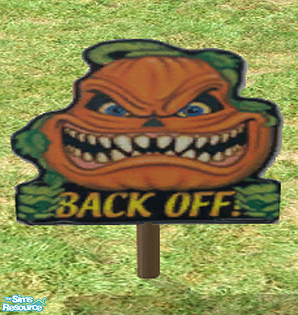 Sims 2 — Halloween Yard Signs - Scary Pumpkin by munchkin_brat — Decorate your sims yard with these signs for the
