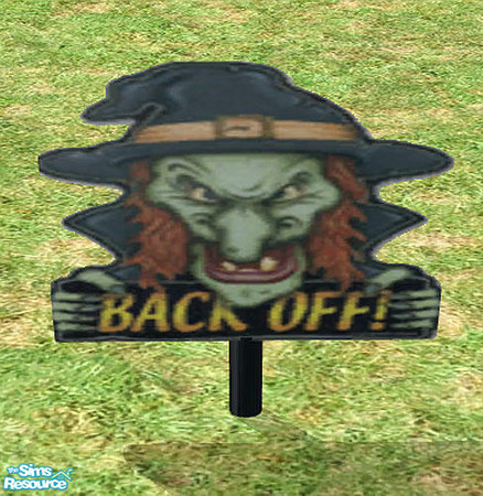 Sims 2 — Halloween Yard Signs - Witch 2 by munchkin_brat — Decorate your sims yard with these signs for the Holiday.