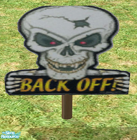 Sims 2 — Halloween Yard Signs -Skull by munchkin_brat — Decorate your sims yard with these signs for the Holiday.