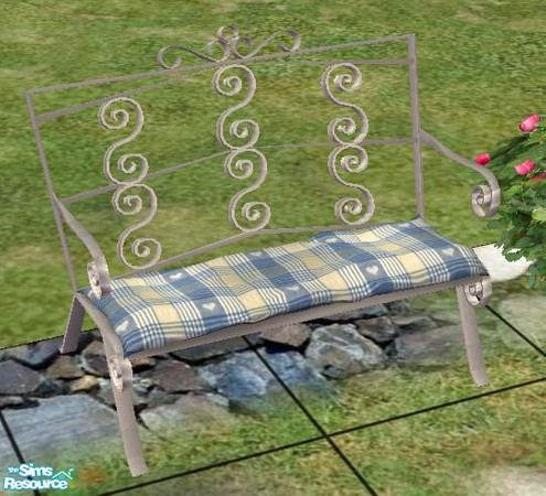 Sims 2 — bench blue recolor by wondernounou — You all know this linequd objects. I like this exterior set very much and