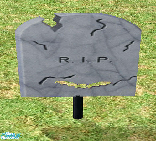 Sims 2 — Halloween Yard Signs - Tomb Stone 5 by munchkin_brat — Decorate your sims yard with these signs for the Holiday.