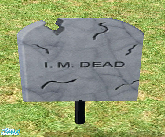 Sims 2 — Halloween Yard Signs - Tomb Stone 3 by munchkin_brat — Decorate your sims yard with these signs for the Holiday.