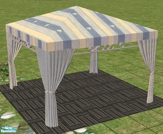 Sims 2 — sunshade blue recolor by wondernounou — You all know this linequd objects. I like this exterior set very much