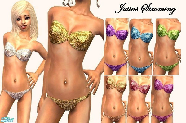 Sims 2 — teen sequinned bikinis by juttaponath — Do not reupload or edit and upload. Thank you 