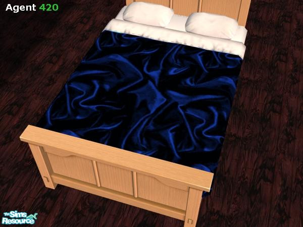 Sims 2 — Blue Silky Satiny Messy Bedsheets by Agent420 — These bedsheets are nice and smooth. Real silky, and satiny. The