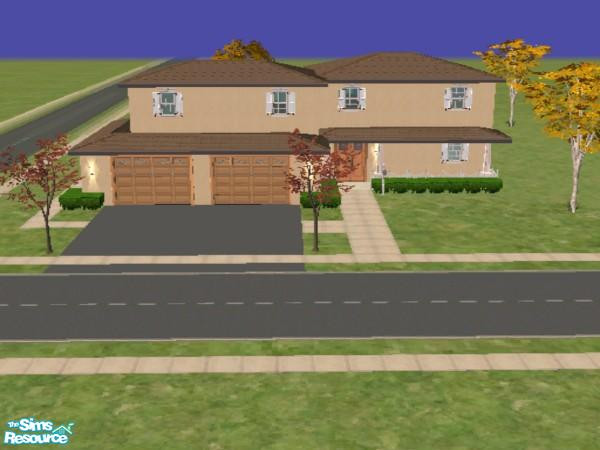 Sims 2 — Modern Ranch by devoted2rusty — 2 story modern style ranch with 2 car garage all on a large 4x4 lot with room to