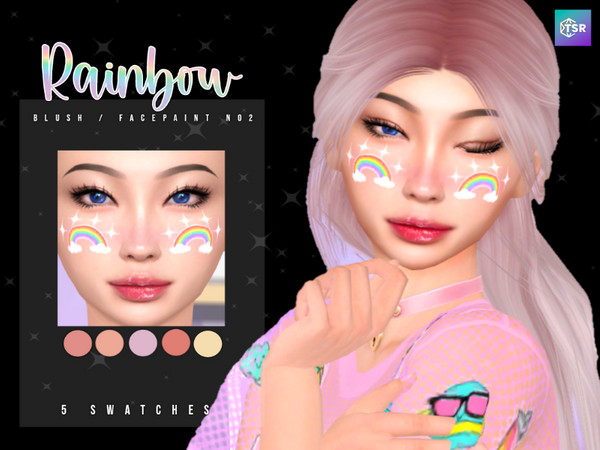 Sims 4 — Rainbow [Blush / Facepaint] N02 by Learxfl — - 5 swatches - Base Game Compatible - HQ Compatible - Female -