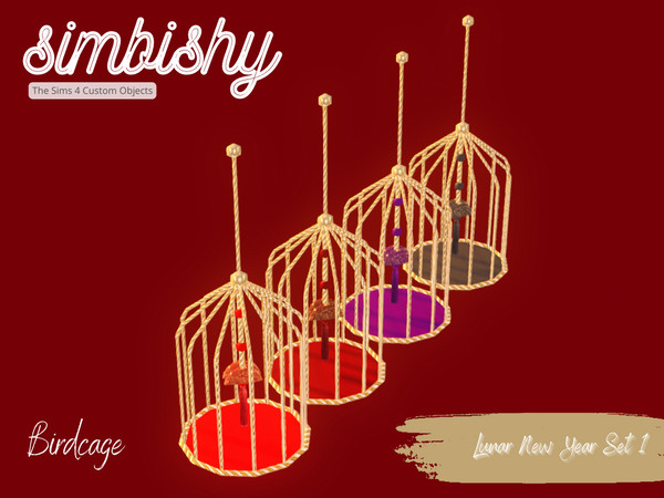 Sims 4 — Lunar New Year - Birdcage by simbishy — Celebrating Lunar New Year 2023. This is a bird cage suspended from the