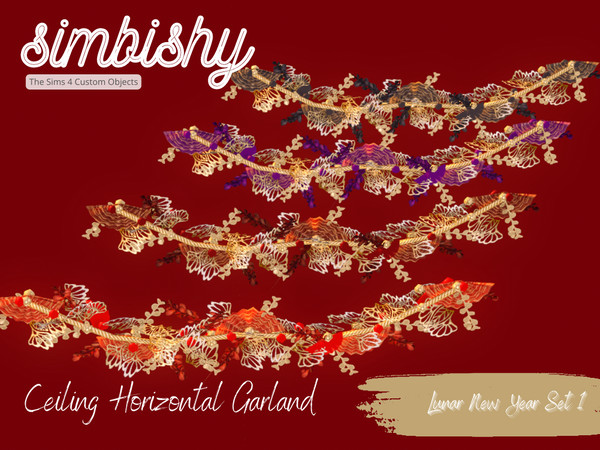 Sims 4 — Lunar New Year - Ceiling Horizontal Garland by simbishy — Celebrating Lunar New Year 2023. This is a