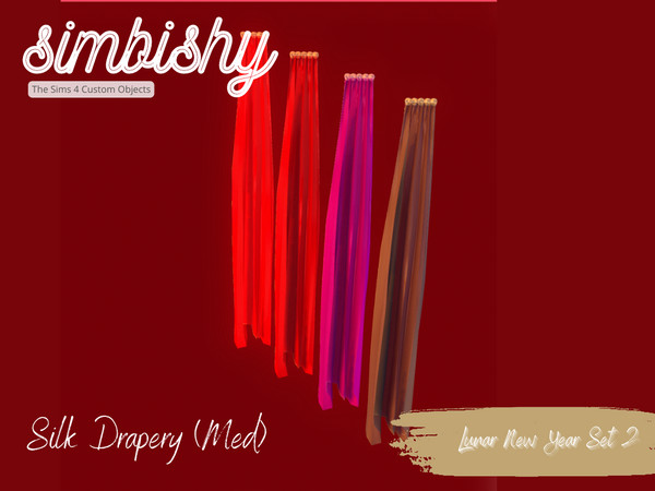 Sims 4 — Lunar New Year - Silk Drapery (Med) by simbishy — Celebrating Lunar New Year 2023. This is a decorative silk