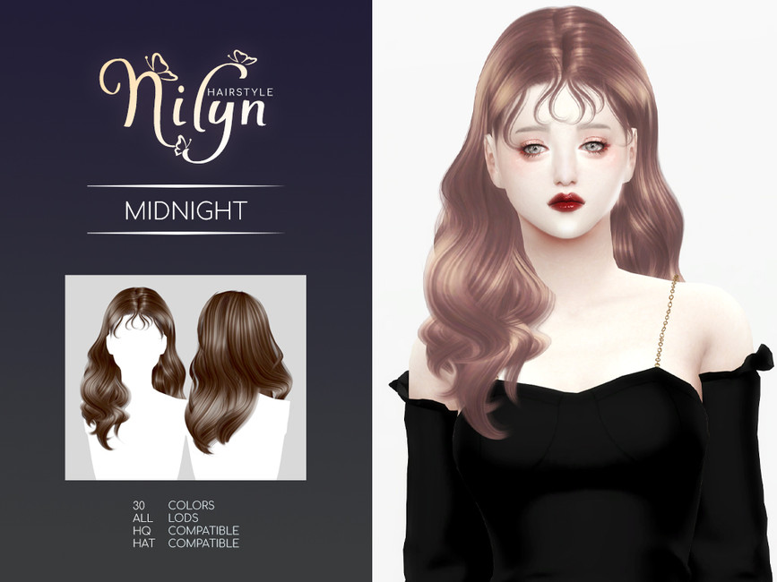 The Sims Resource MIDNIGHT HAIR NEW MESH