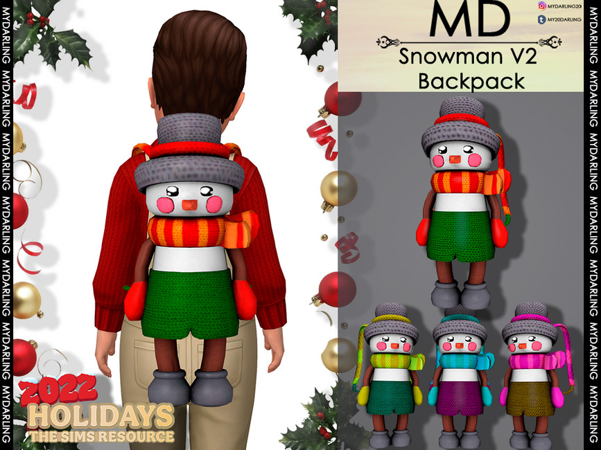 The Sims Resource snowman backpack v2 Toddler