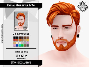 Sims 4 — Facial Hair Style N74 by David_Mtv2 — All maxis color (24 colors).