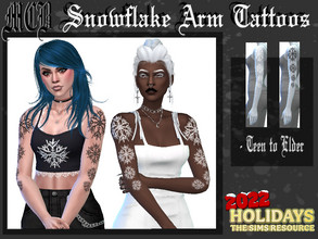 Sims 4 — Snowflake Arm Tattoos by MaruChanBe2 — Cute tattoos for your winter loving sims <3 2 variations. 