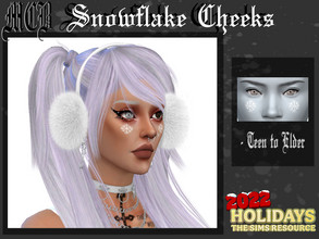 Sims 4 — Snowflake Cheeks by MaruChanBe2 — Cute snowflakes for cheeks <3 In blush section.