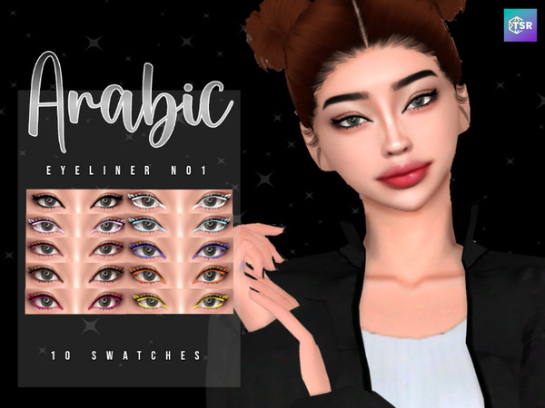 Sims 4 — Arabic Eyeliner N01 by Learxfl — - Female - 10 swatches - HQ Compatible - BGC - Makeup Category (Eyeliner)