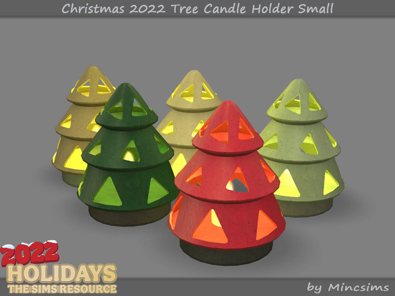 The Sims Resource - Christmas 2022 Tree Candle Holder Small