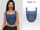 Sims 4 — Denim Top by Puresim — Denim tank top in 3 colors.