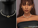 Sims 4 — Planetary Necklace by christopher0672 — This is a cosmic star and diamond-studded Saturn pendant pearl chain