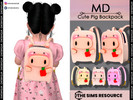 Sims 4 — Cute Pig backpack Toddler by Mydarling20 — new mesh base game compatible all lods all maps 6 colors The texture