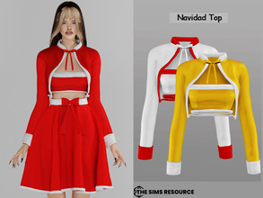 Sims 4 — Navidad  Top by couquett — Navidad Skirt for your sims in this festive days - 7 swatches - new mesh - HQ mod