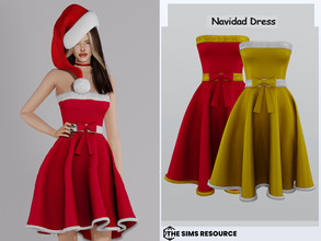 Sims 4 — Navidad Dress by couquett — Navidad Dress for your female sims in this festive days - 10 swatches - new mesh -