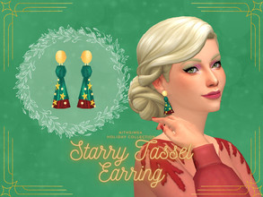 Sims 4 — Starry Tassel earring by aithsims — For Starry Dressed Night EA mesh/texture edit + My mesh/texture 48swatches