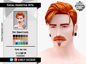 Sims 4 — [Patreon] Facial Hair N76 by David_Mtv2 — All maxis color (24 colors).