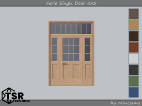 Sims 4 — Feria Single Door 2x3 by Mincsims — 8 swatches Basegame Compatible