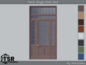 Sims 4 — Feria Single Door 2x4 by Mincsims — 8 swatches Basegame Compatible