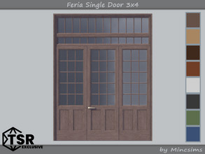 Sims 4 — Feria Single Door 3x4 by Mincsims — 8 swatches Basegame Compatible