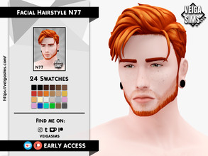 Sims 4 — [Patreon] Facial Hair N77 by David_Mtv2 — All maxis color (24 colors).