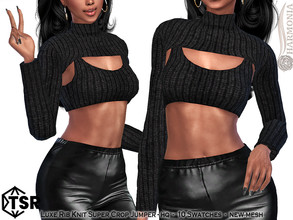 Sims 4 — Luxe Rib Knit Crop Jumper by Harmonia — New Mesh 10 Swatches HQ Please do not use my textures. Please do not